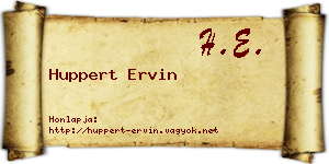 Huppert Ervin névjegykártya